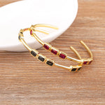 Nidin-Banhado a Ouro Inlay Pulseiras de Zircão para Mulheres, Pulseiras Simples, Luxo Leve, Joalheria Ajustável, Tendência da Moda, Nova