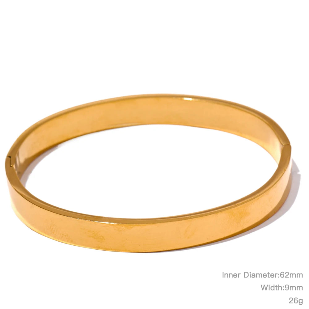 Yhpup pulseira larga redonda de aço inoxidável de alta qualidade, textura da moda, cor dourada e prateada, à prova d'água, joia, presente