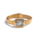 Yhpup Moda Relógio Lades' de Aço Inoxidável com Movimento Japão À Prova D 'Água Polido Brilhante 18K Ouro PVD Banhado Acessórios de Jóias