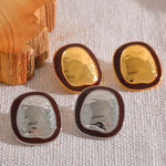 Yhpup irregular punk metal minimalista vintage esmalte grande brincos de aço inoxidável declaração feminina à prova dwaterproof água jóias na moda