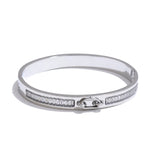 Yhpup pulseira redonda de zircônia de alta qualidade, joias exclusivas de aço inoxidável chique, presente à prova d'água