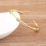 Nidin-Banhado a Ouro Inlay Pulseiras de Zircão para Mulheres, Pulseiras Simples, Luxo Leve, Joalheria Ajustável, Tendência da Moda, Nova