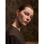 Yhpup estilo coreano imitação de pérolas zircão redondo clássico diário brincos feminino charme de aço inoxidável moda jóias presente