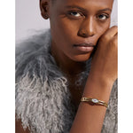 Yhpup 60mm declaração mau olhado aço inoxidável metal zircônia cúbica real banhado a ouro pulseira para mulheres moda jóias